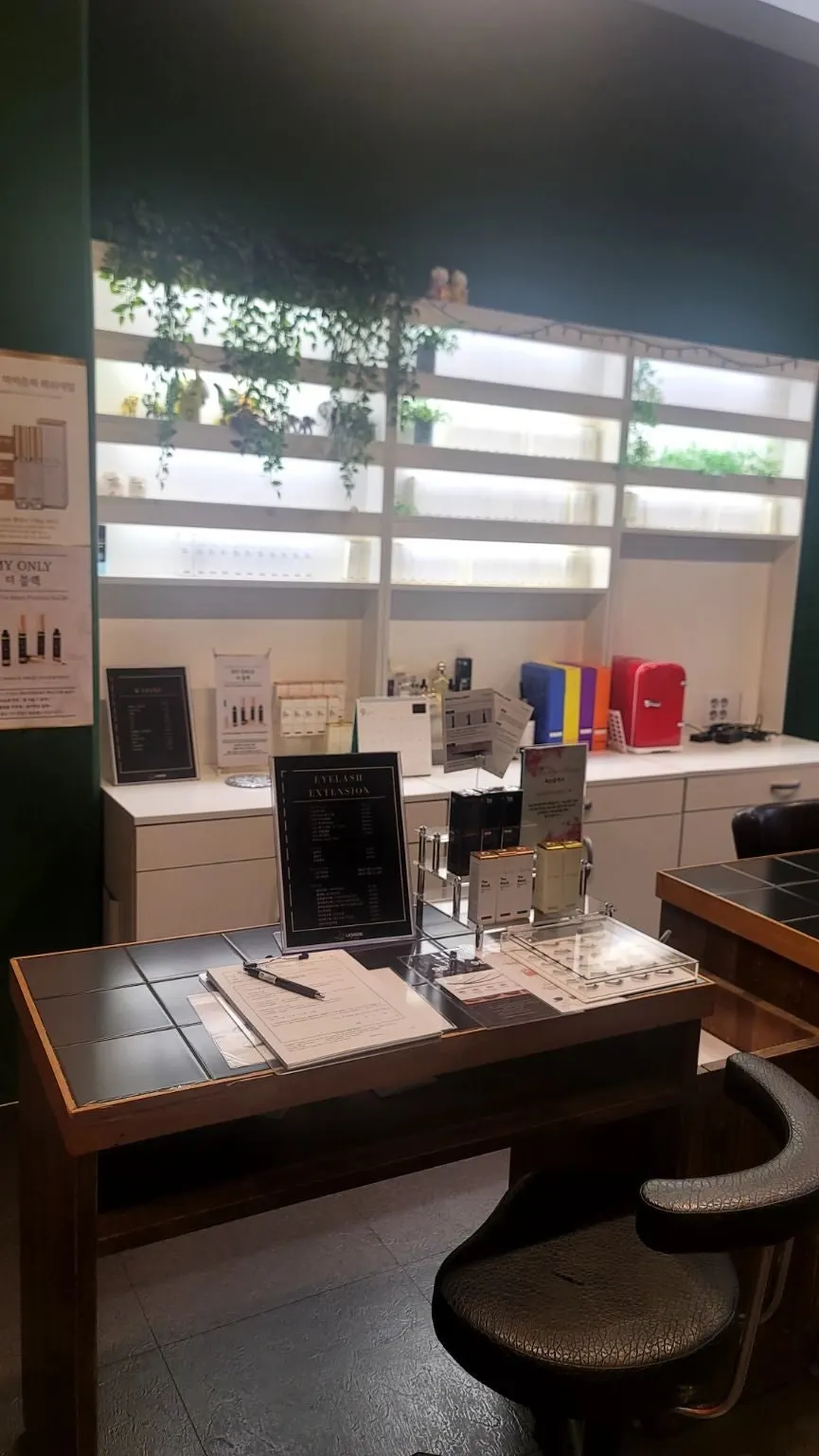 Certificates and awards displayed at the salon