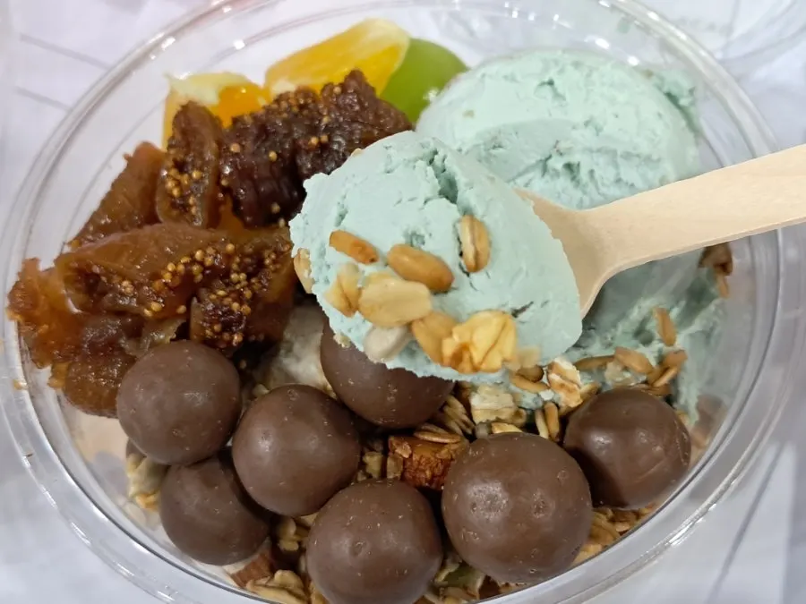 Choco balls added as a topping