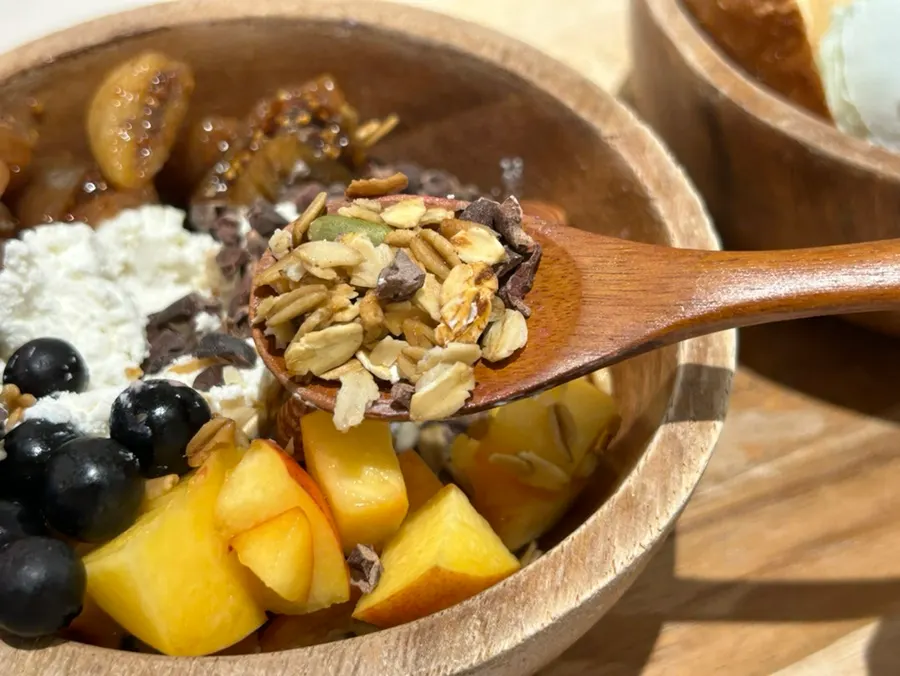 Close-up of Greek yogurt topped with dried figs