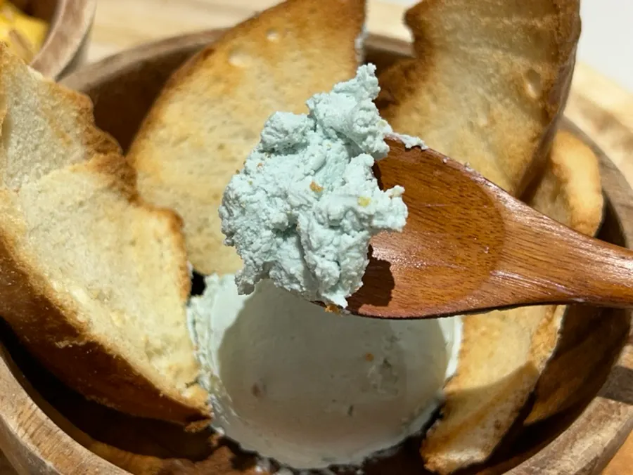 A spoonful of pistachio Greek yogurt