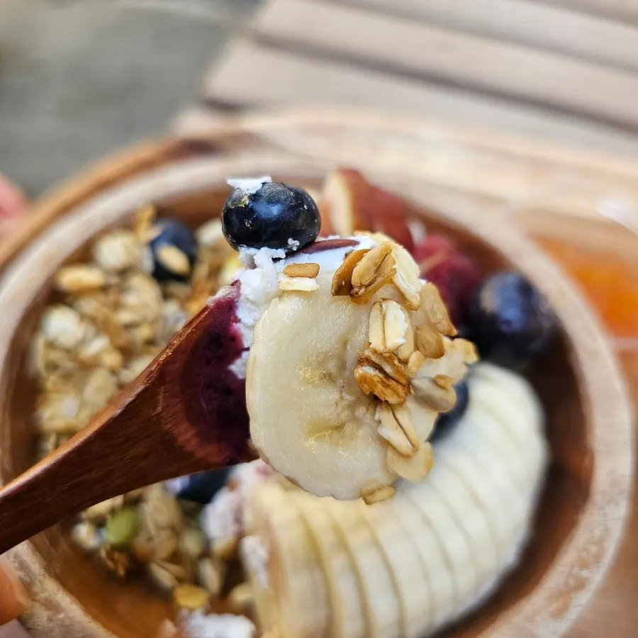 Greek yogurt mixed with granola