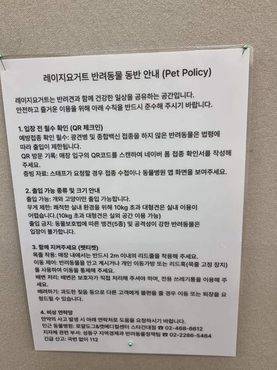 Menu information at Lazy Yogurt Seongsu
