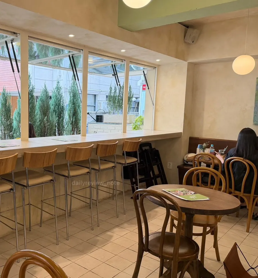 Terrace seating at Le Bon Goûter