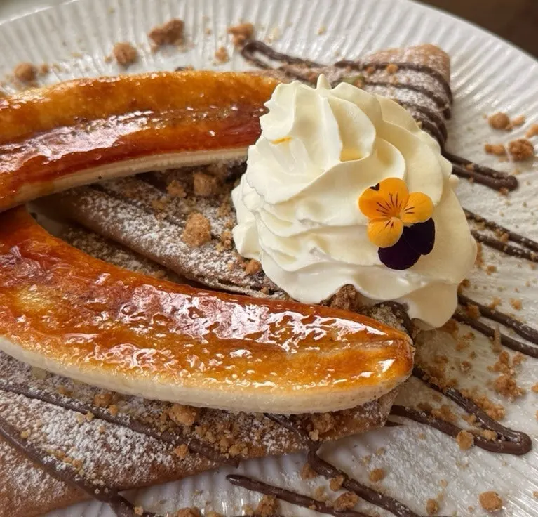 Close-up of a galette at Le Bon Goûter
