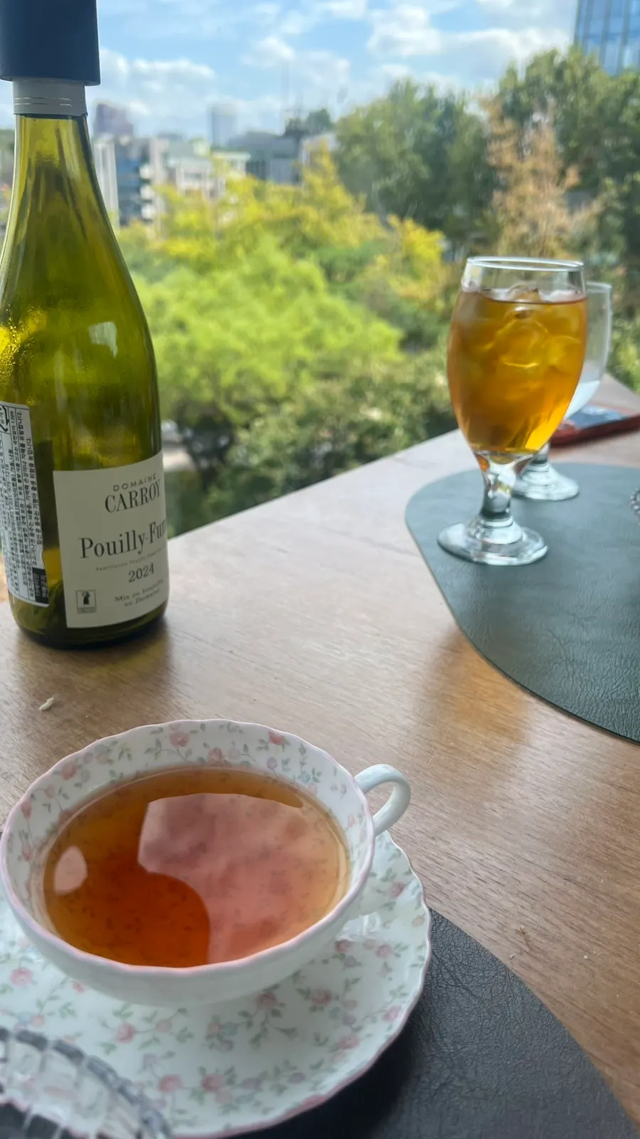 Rooibos tea served alongside dessert