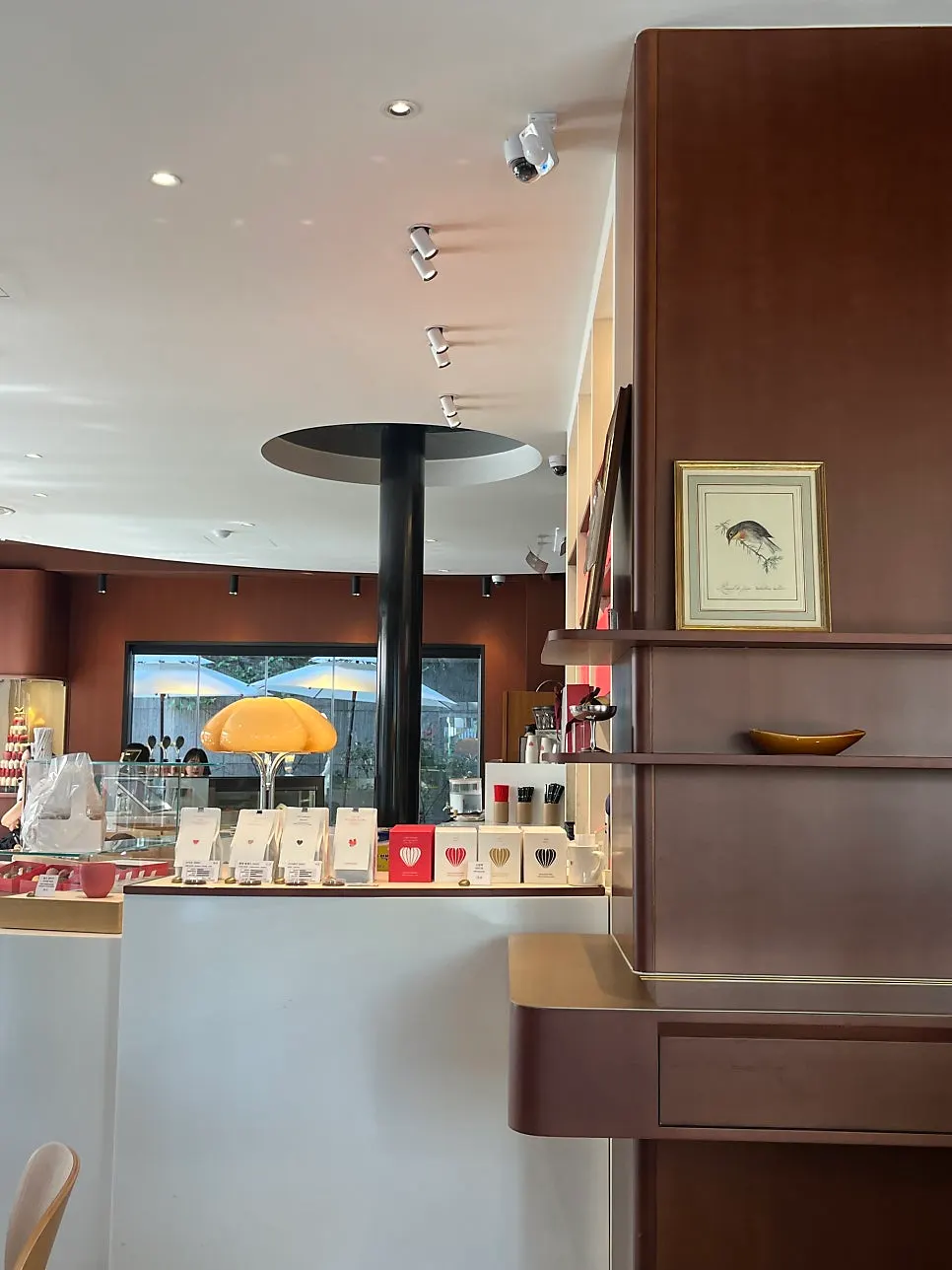 Wood-tone interior and orange lighting at Remangdore Seorae Village Branch