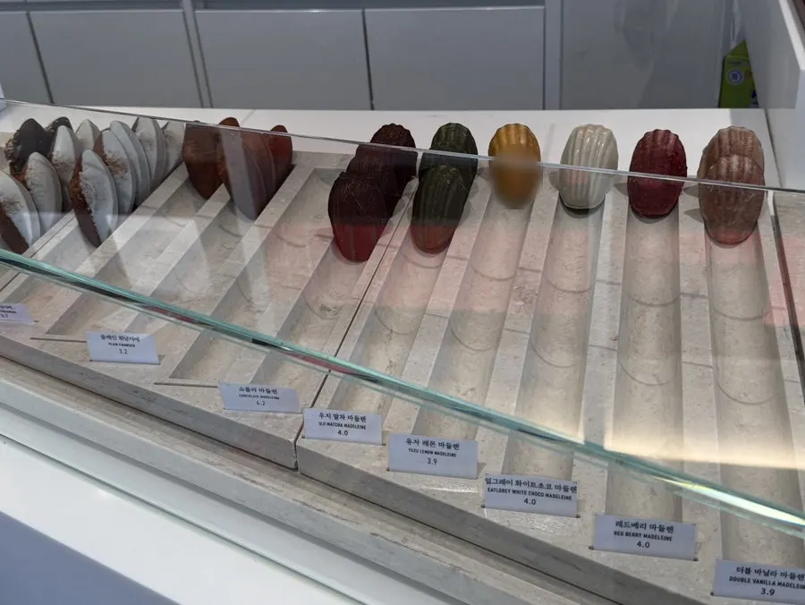 Financiers and madeleines on display