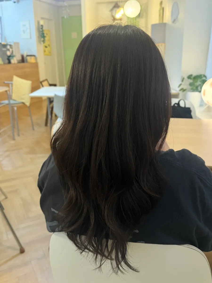 After photo with hair fully blow-dried