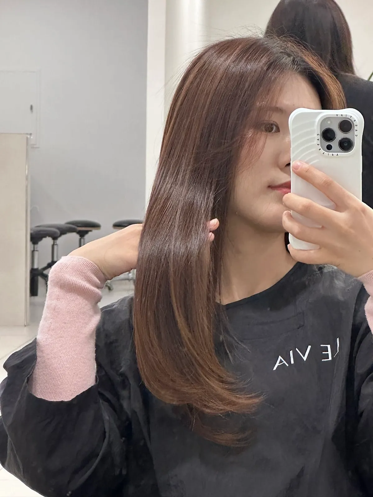클리닉 마친 뒤 드라이한 머릿결
