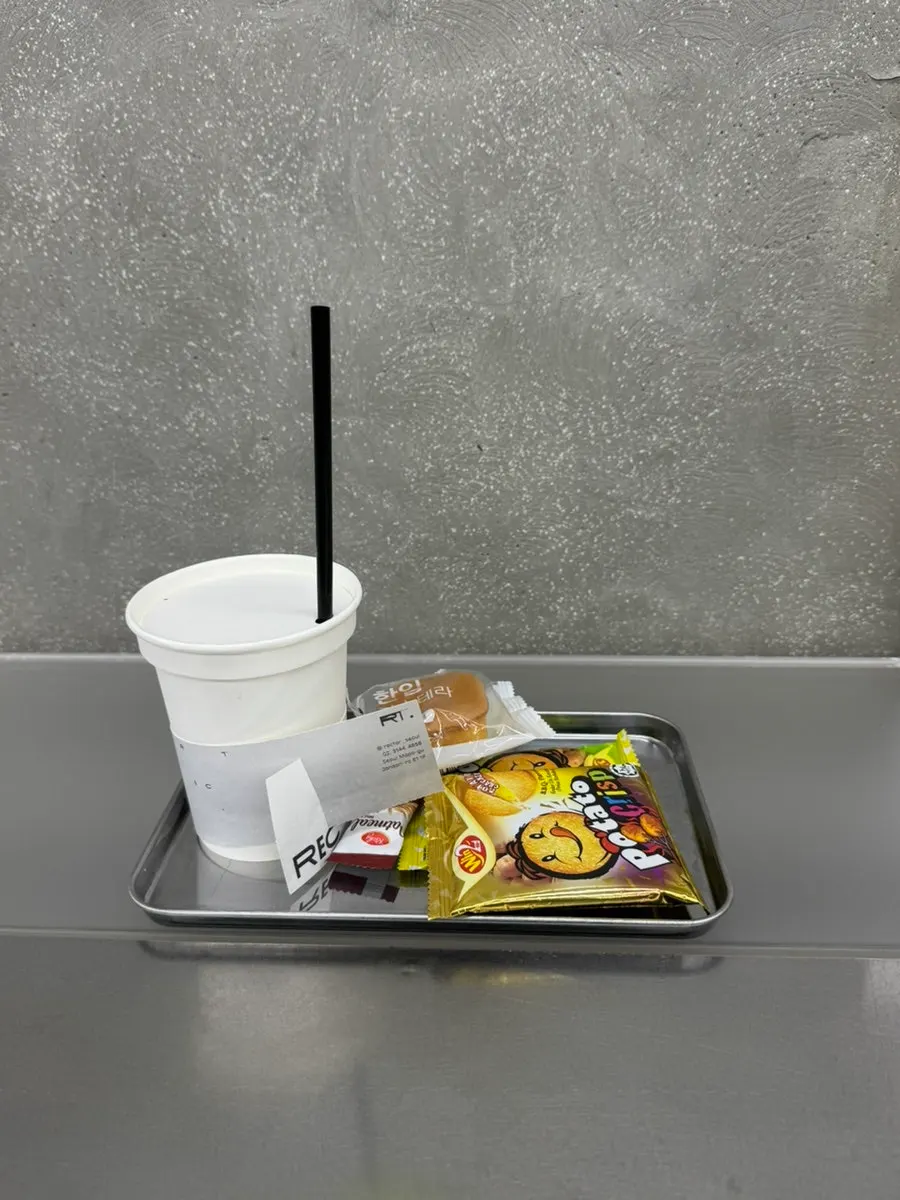 Snack set served alongside iced coffee