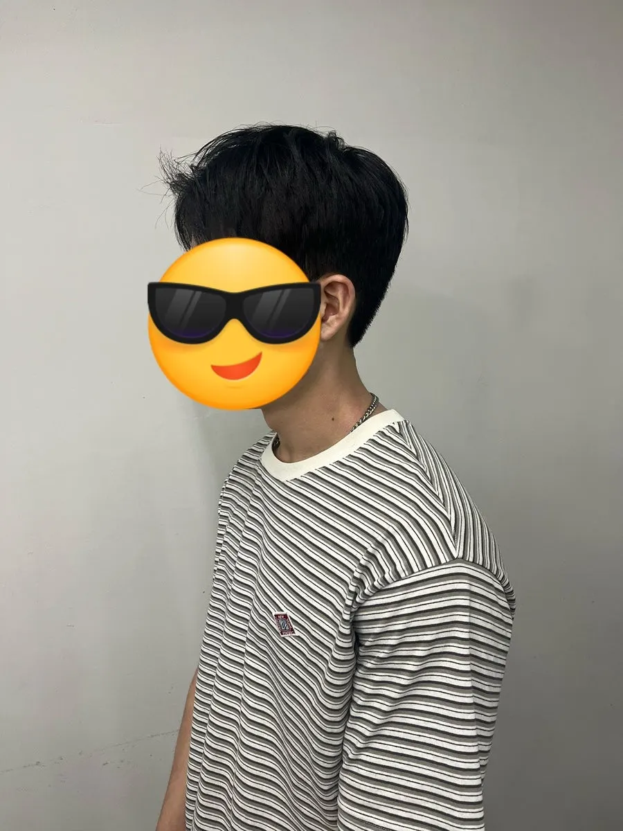 측면에서 본 남자 볼륨매직 볼륨감