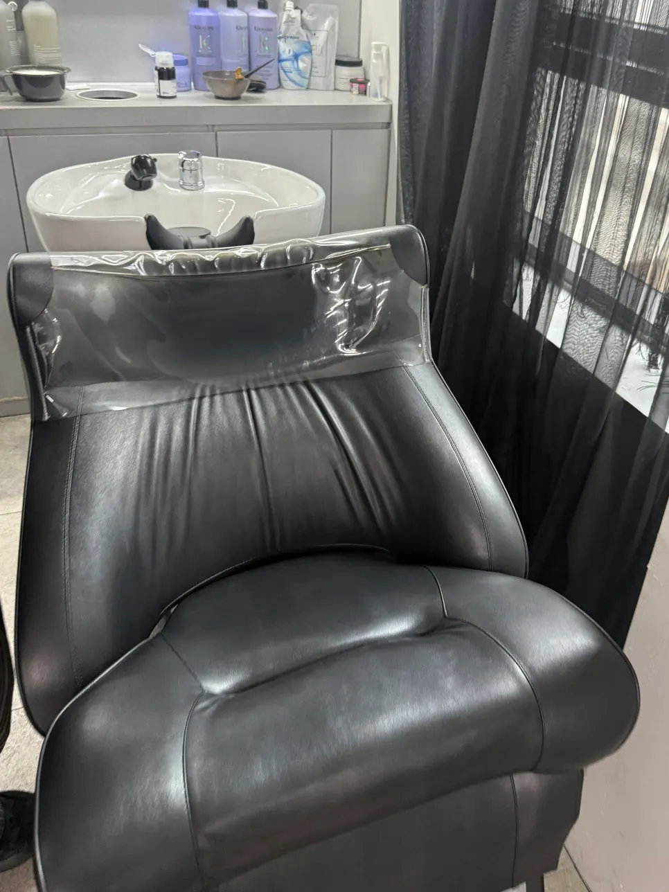 Hair left to sit after dye application