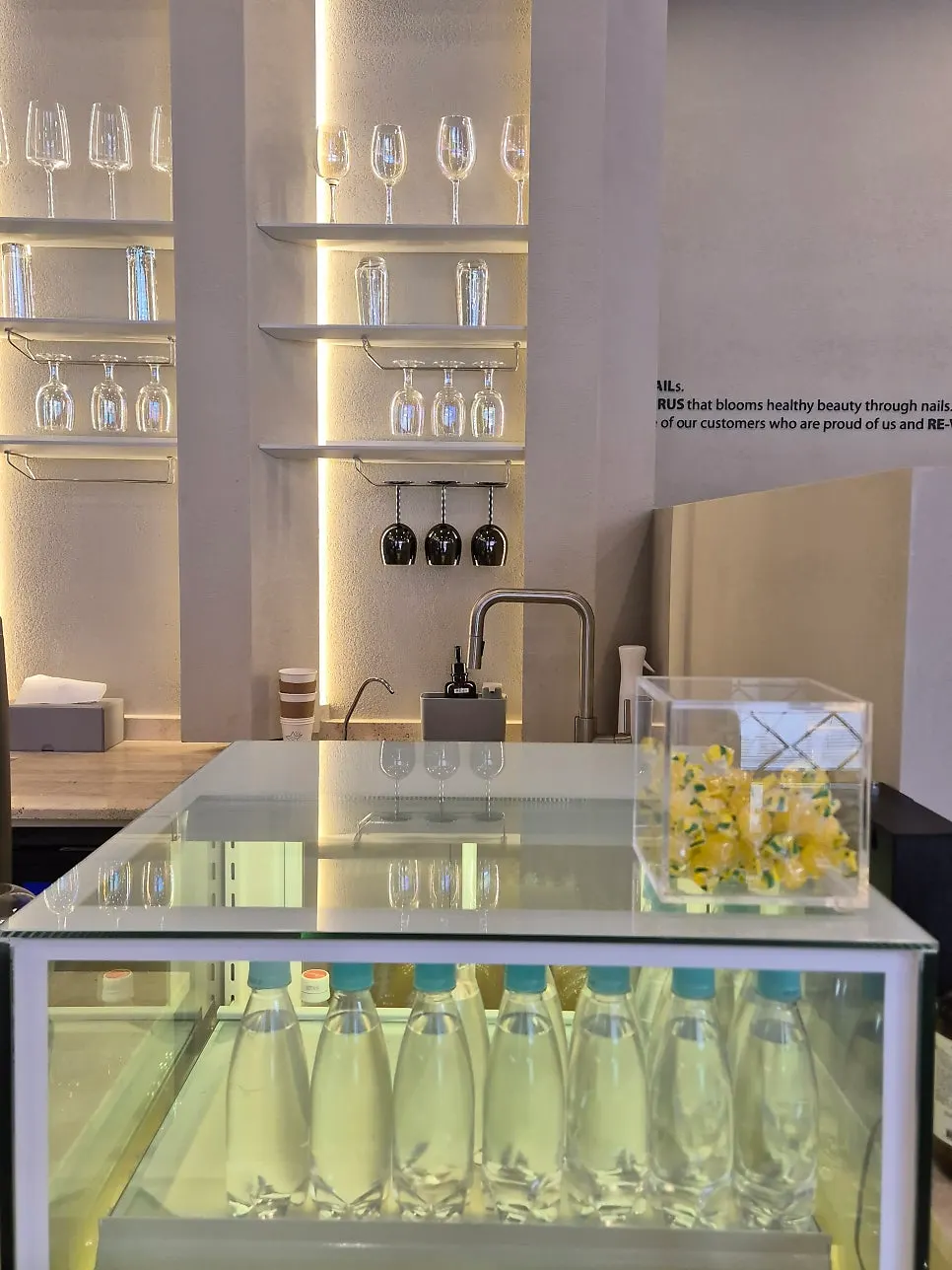Spacious and comfortable interior of the foot care shop