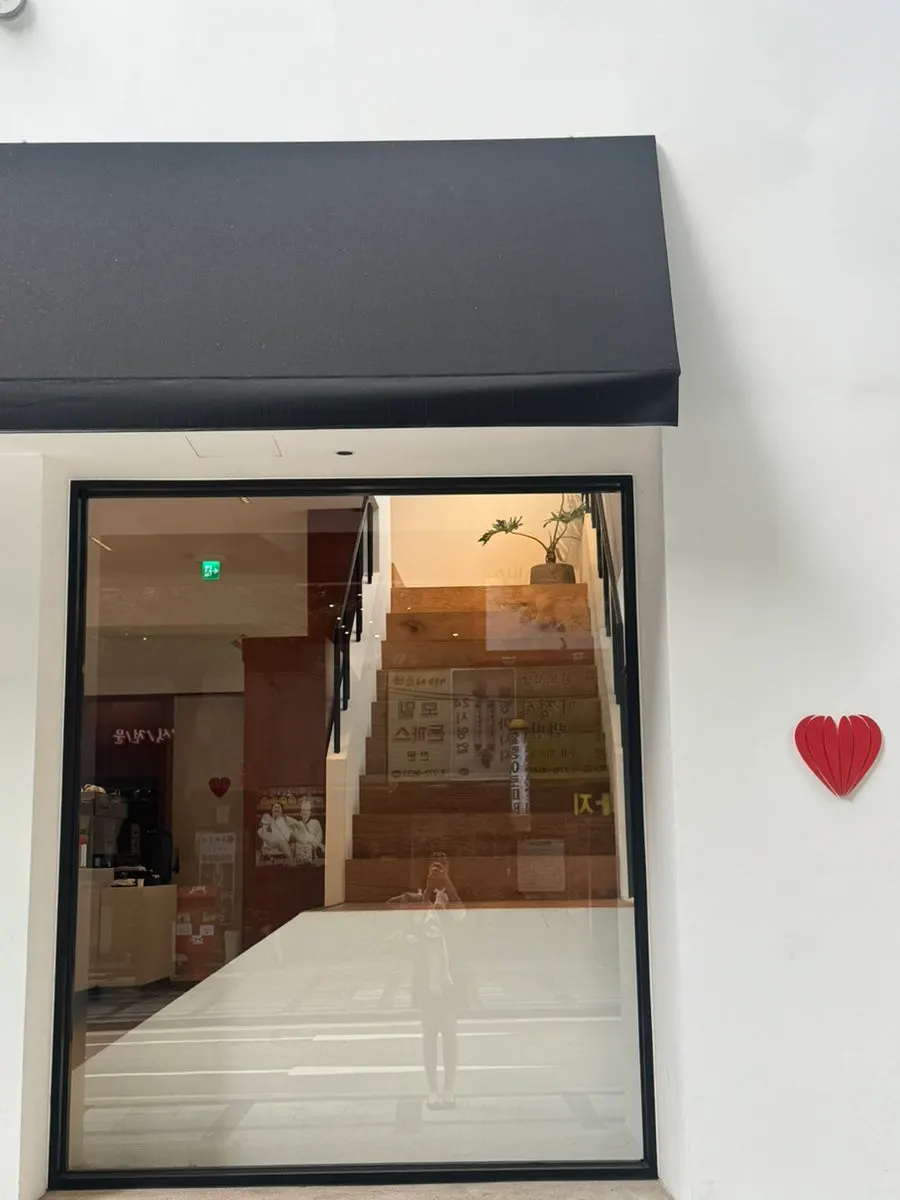 Café interior seen from a window seat