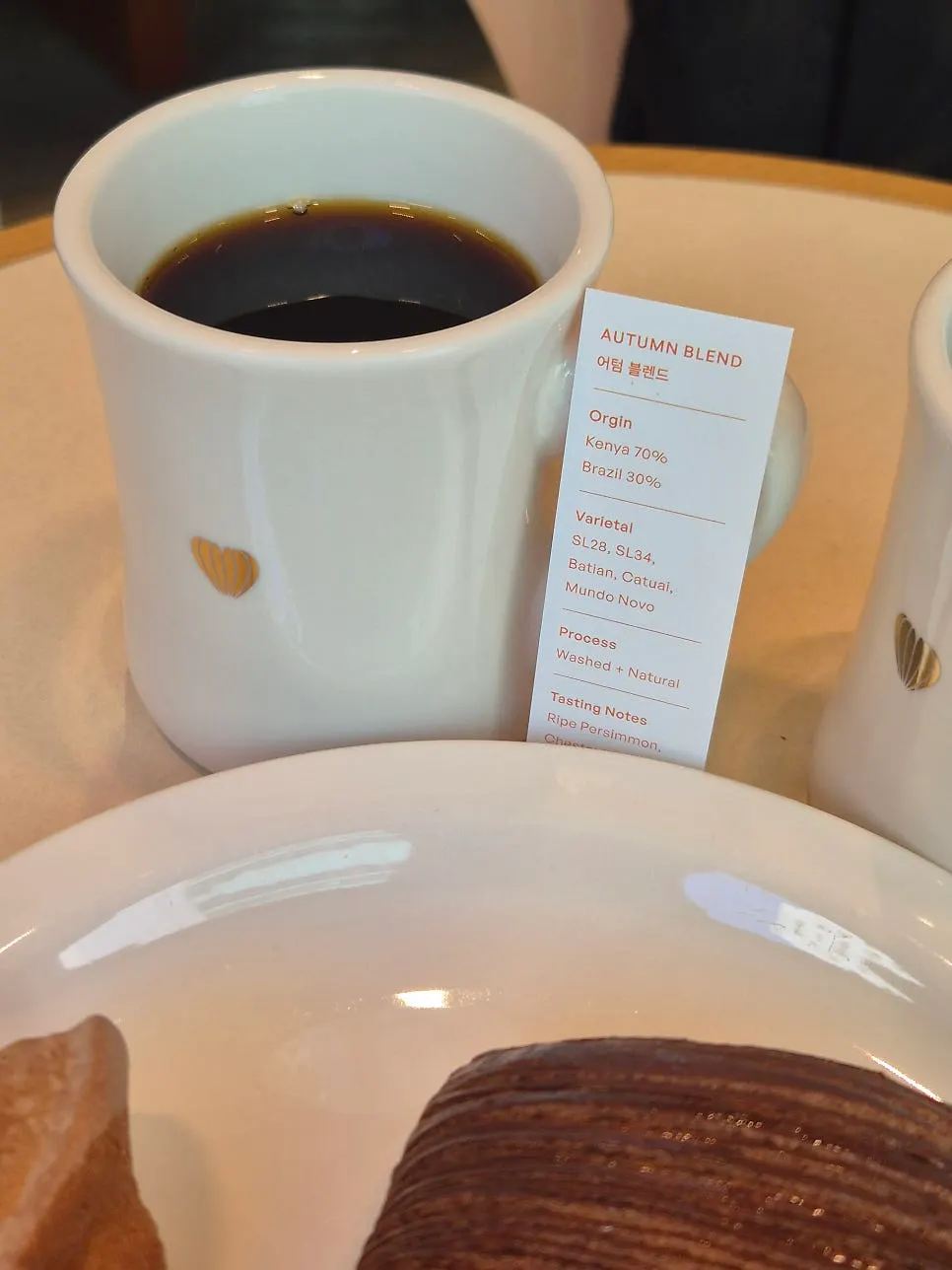 Two cups of today's coffee on the table