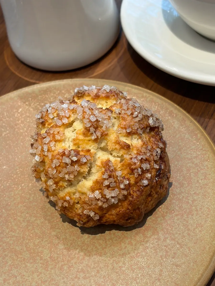 Close-up of the original butter scone
