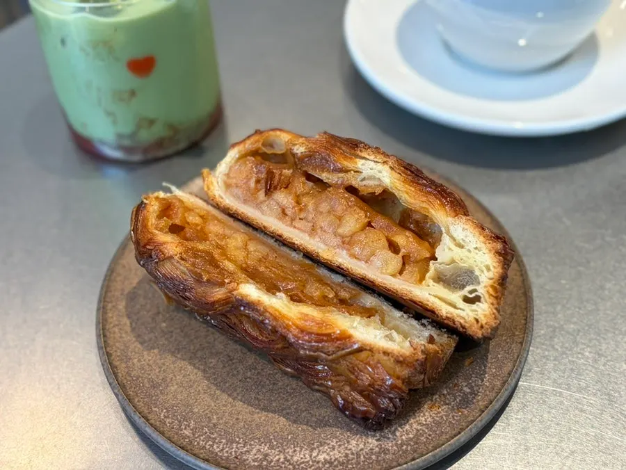 Cross-section of flaky chausson aux pommes