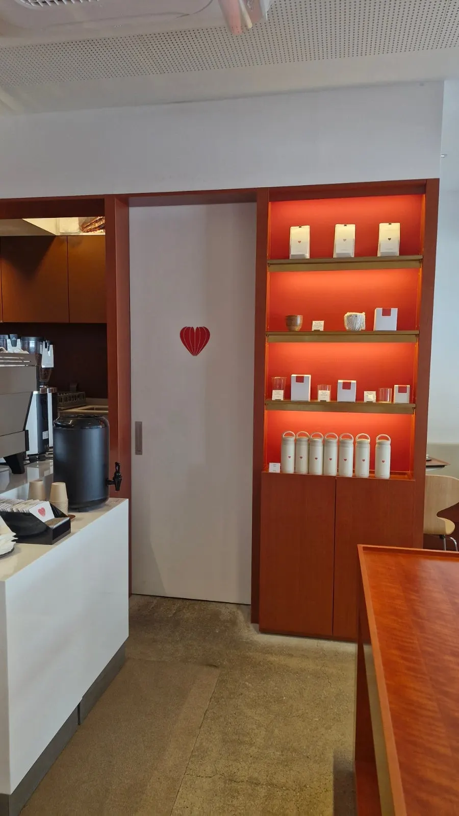 Café merchandise on display