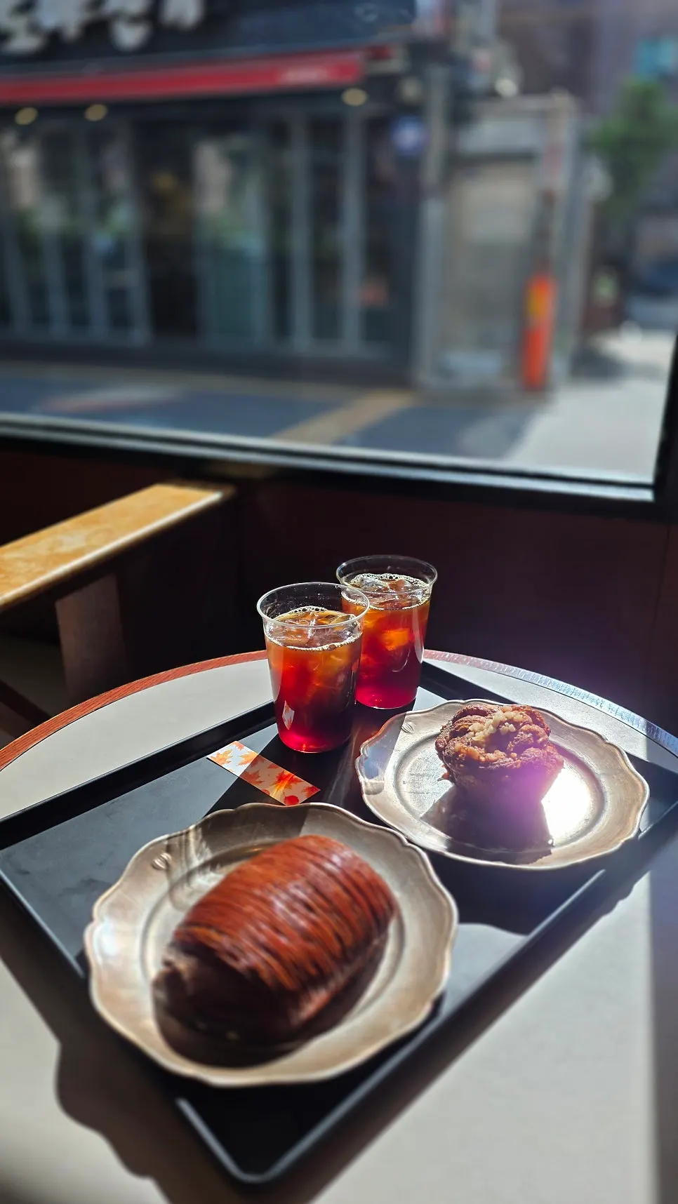 Iced coffee of the day in a clear cup