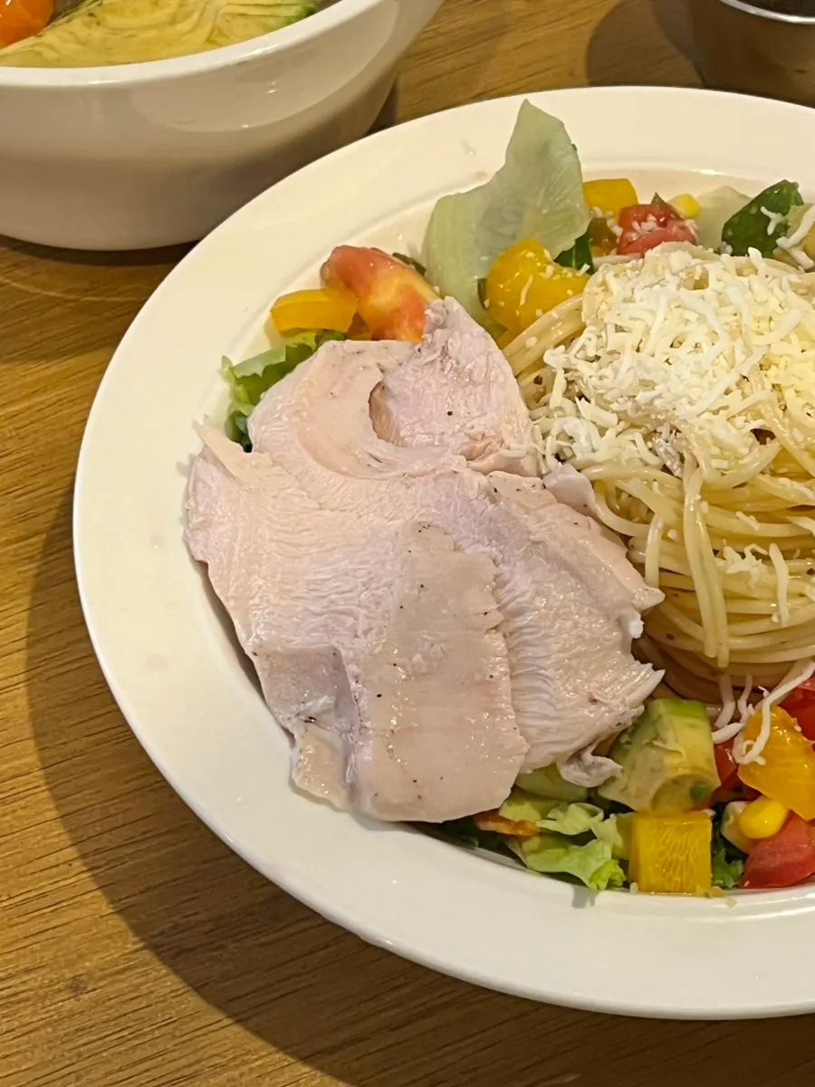Salad pasta with mixed vegetables and noodles
