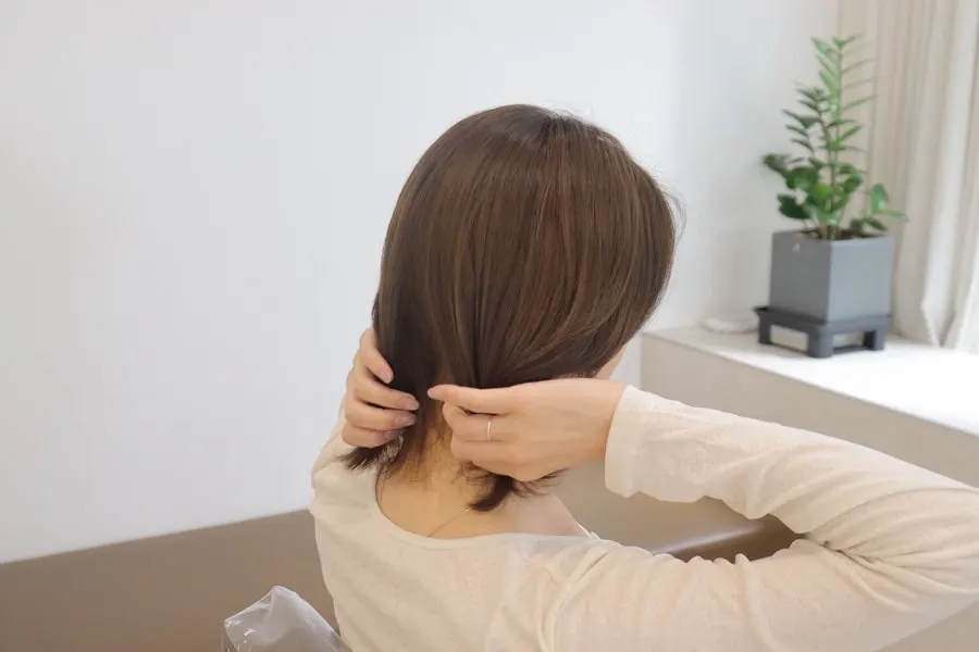 Finished grayish brown hair color