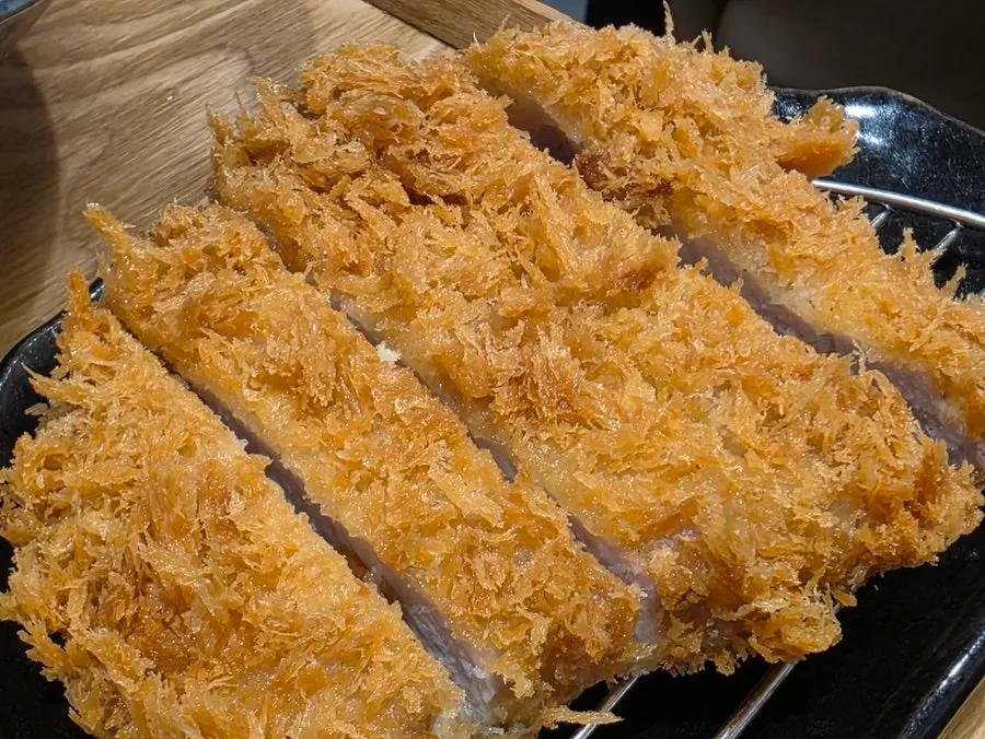 Hire-katsu dipped in tonkatsu sauce
