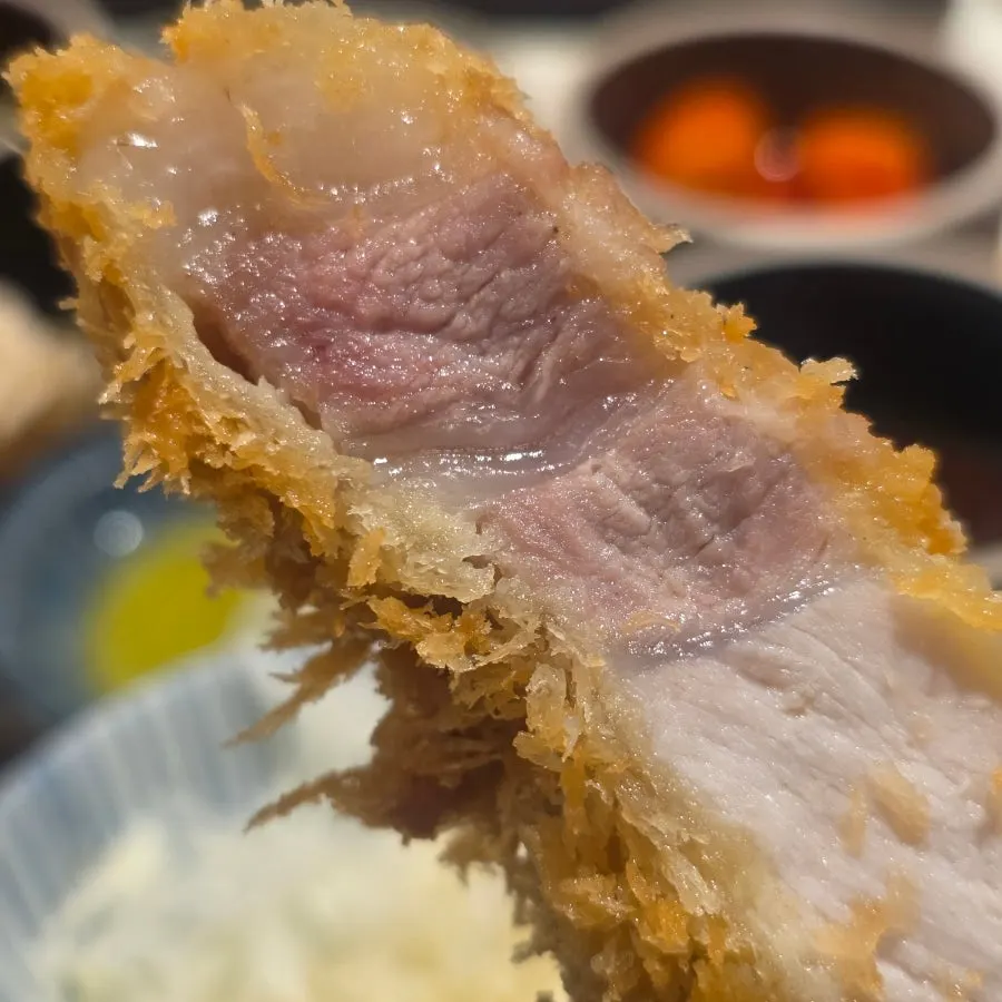 Loin cutlet dipped in truffle oil