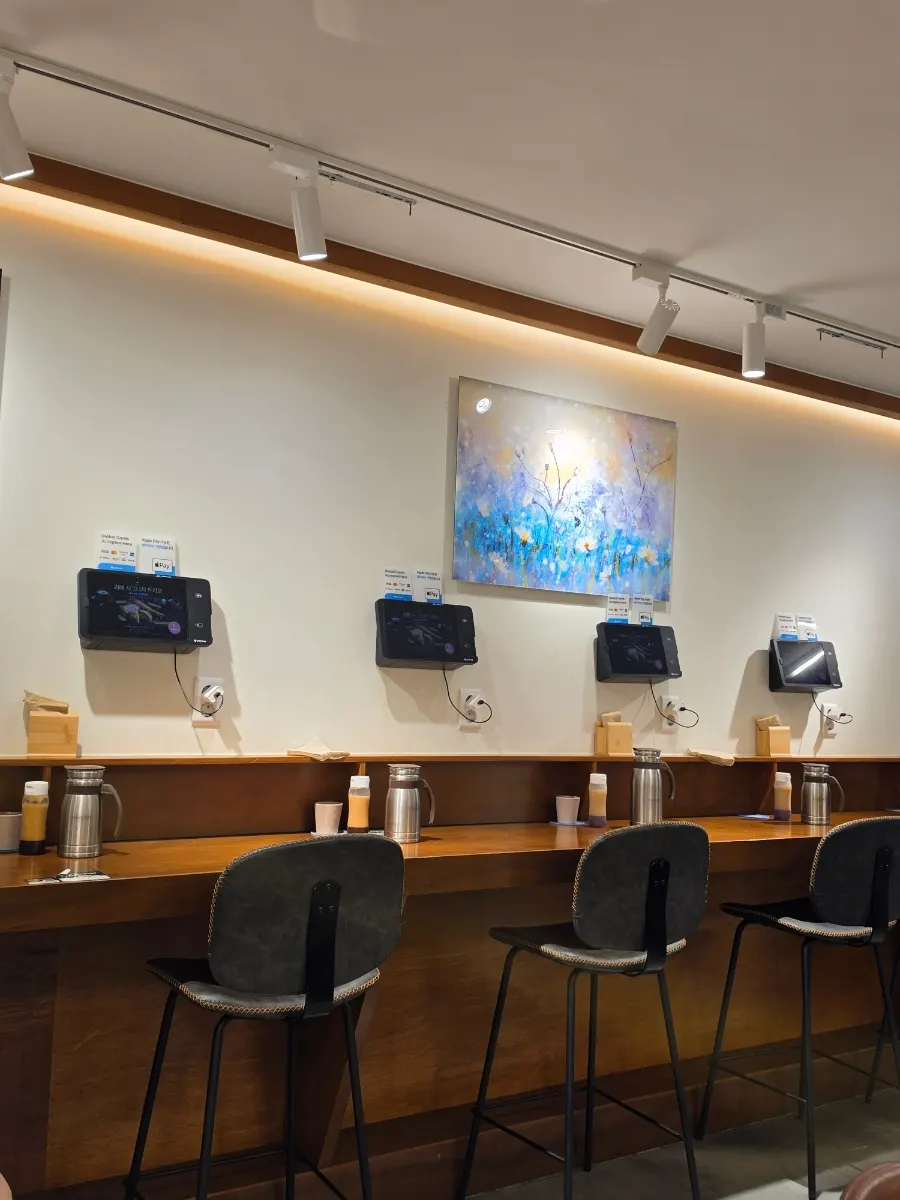 Bar seating good for solo dining