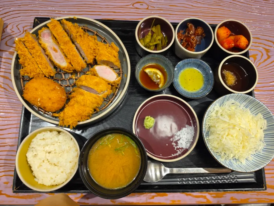 Plate of premium special loin katsu and fillet katsu