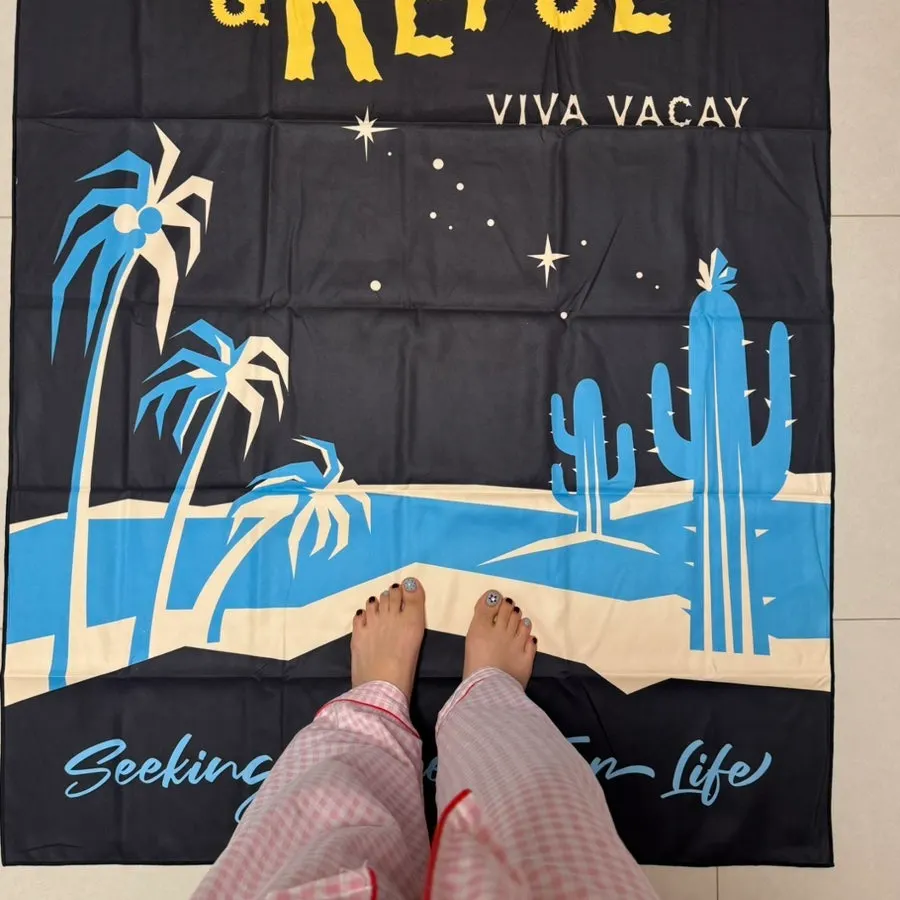 Beach towel design intended for use as a photo backdrop