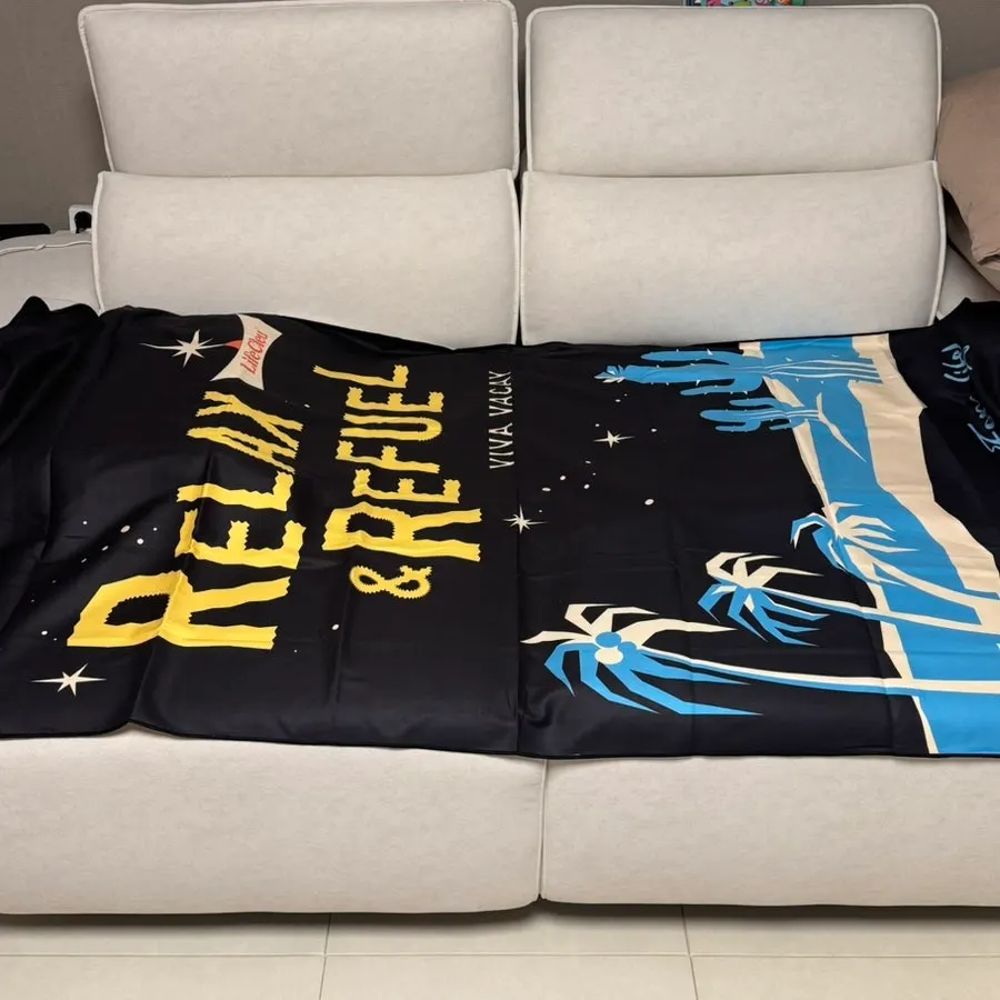 White fabric sofa at home used with the beach towel