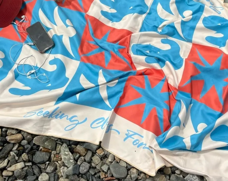 세탁 후 자연 건조한 라이프클루 비치타올