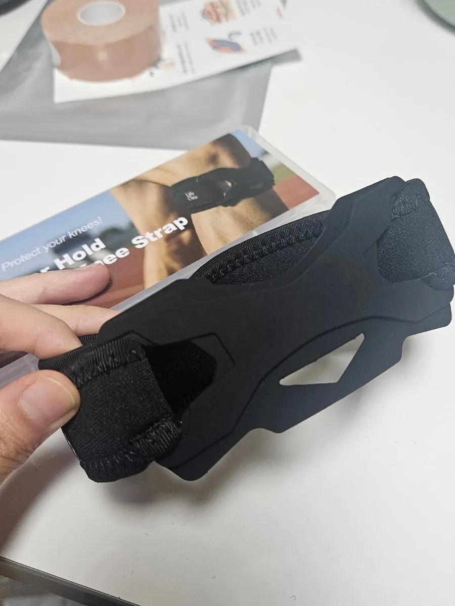 Powerhold patellar knee brace worn during exercise