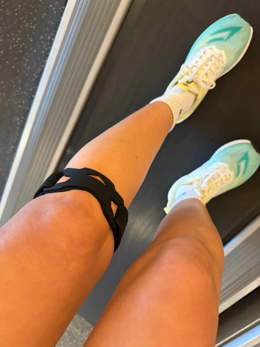 Lifeclue knee support worn while exercising