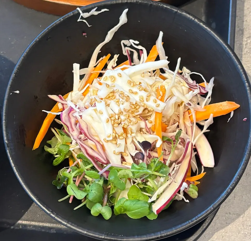 Okonomiyaki served as a side dish