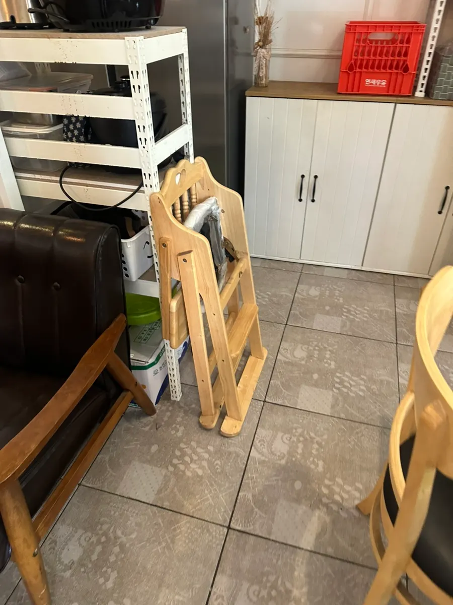 Baby chair set up in a corner of the café