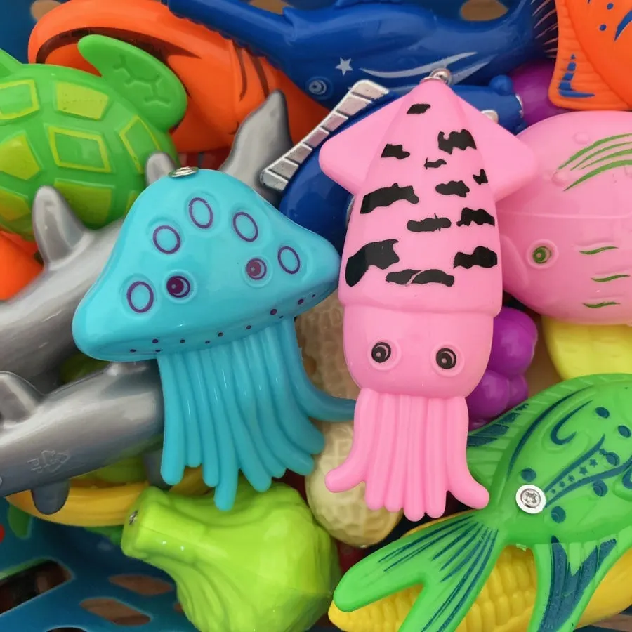 Squid- and jellyfish-shaped toys
