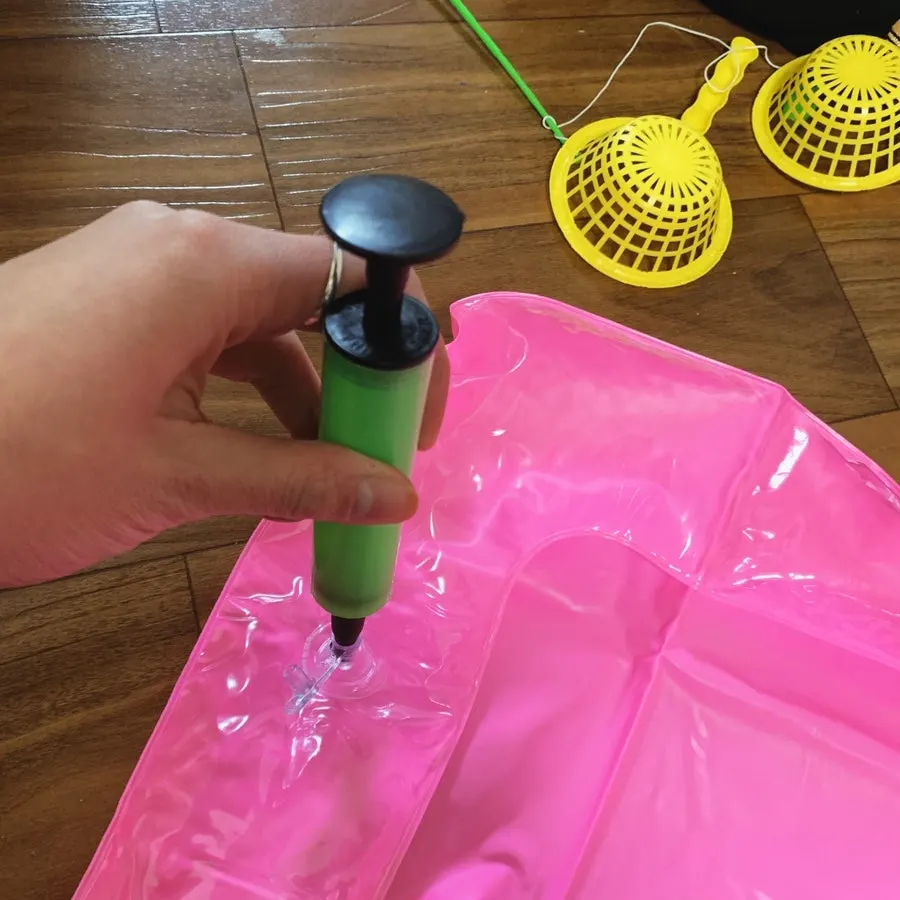 Pumping up the fishing-game tub