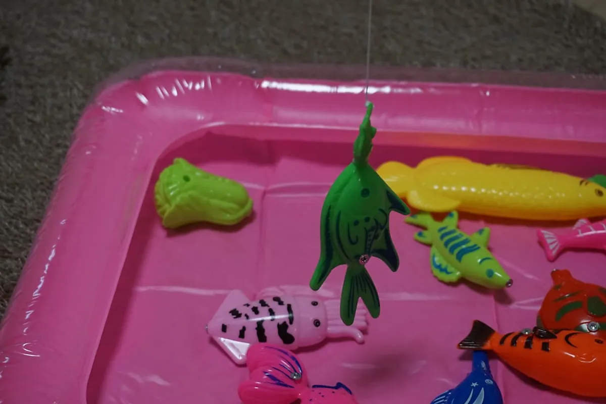 Cute fishing rods and bait pieces