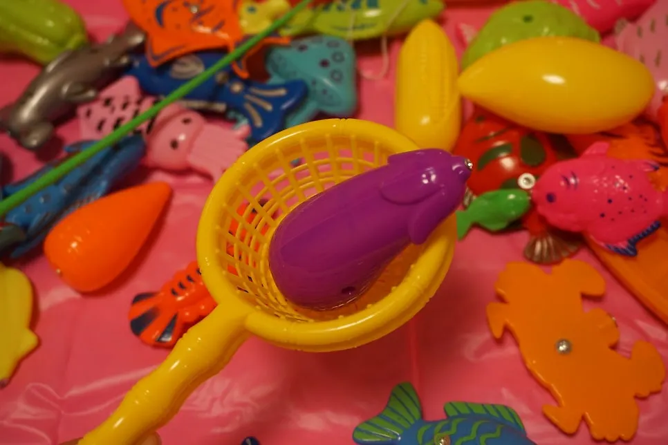 Fishing game with various sea-creature figures