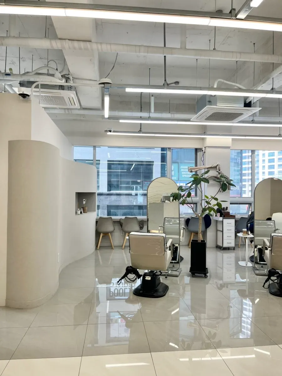 Waiting area and interior design of the salon