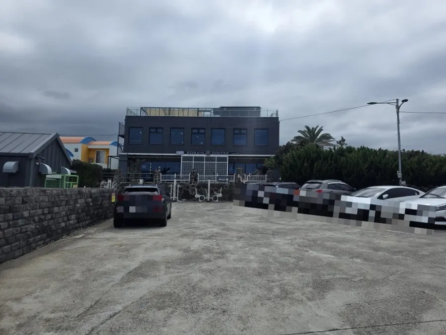 Spacious free private parking lot in front of the store