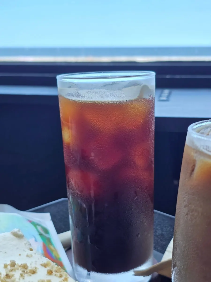 Iced americano made from in-house roasted beans
