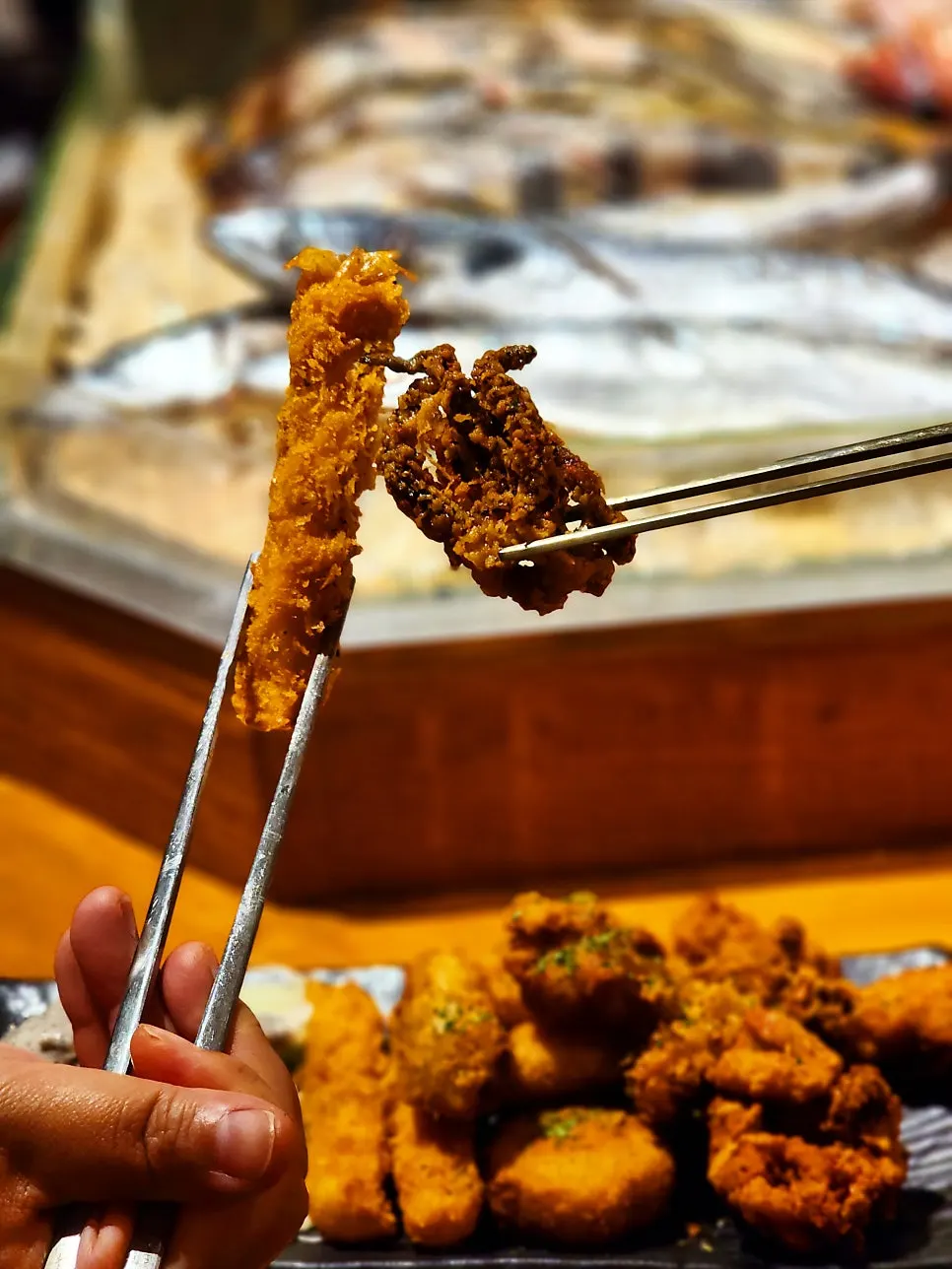 Assorted chicken skewers by cut