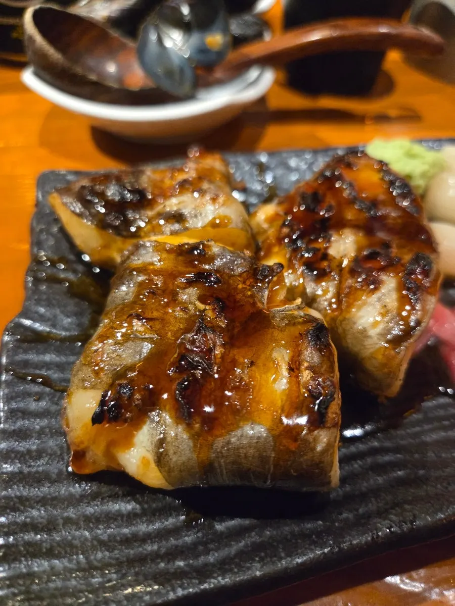 Crispy-grilled skin of the toothfish