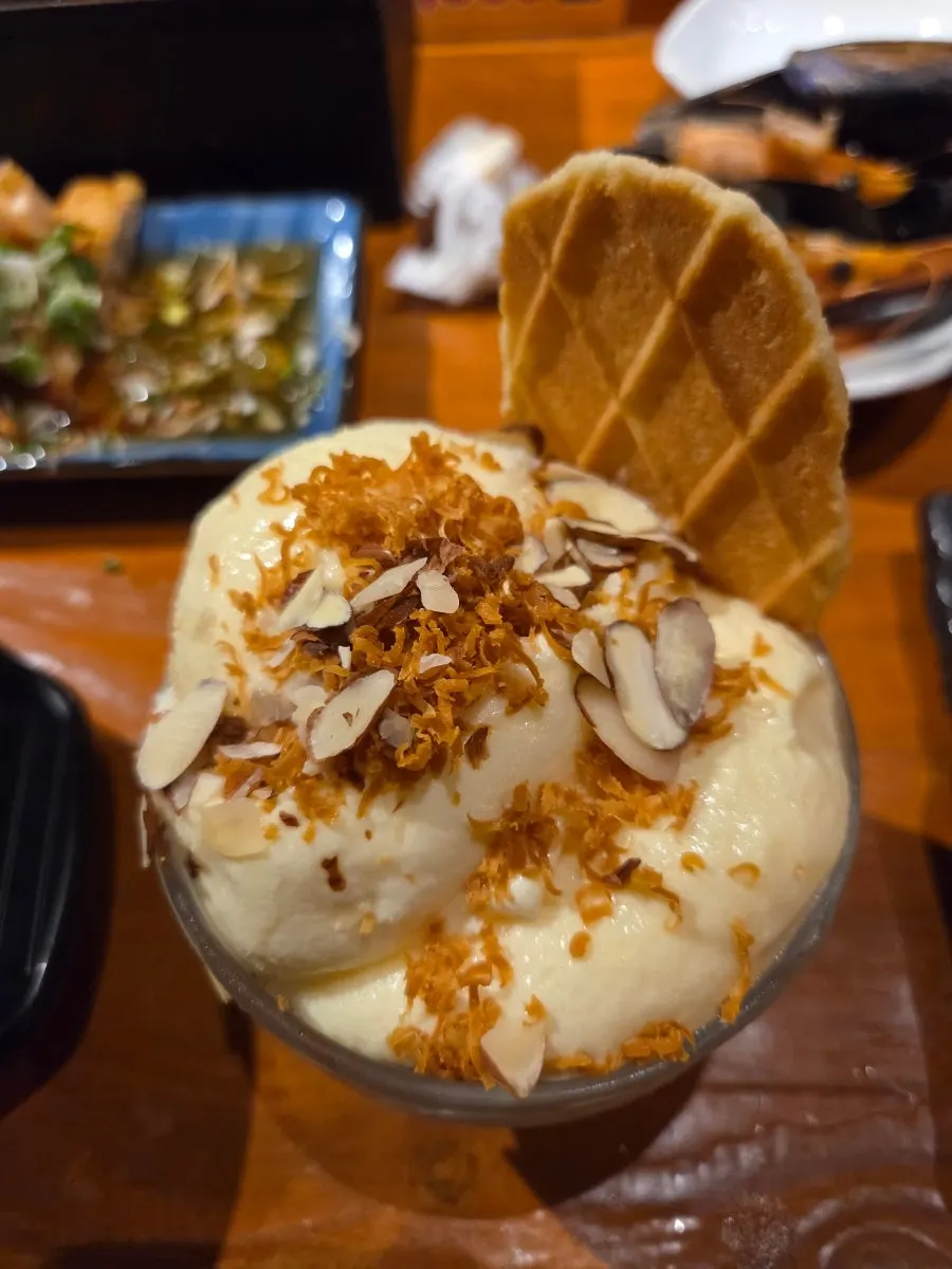 Cheese ice cream received as part of a review event