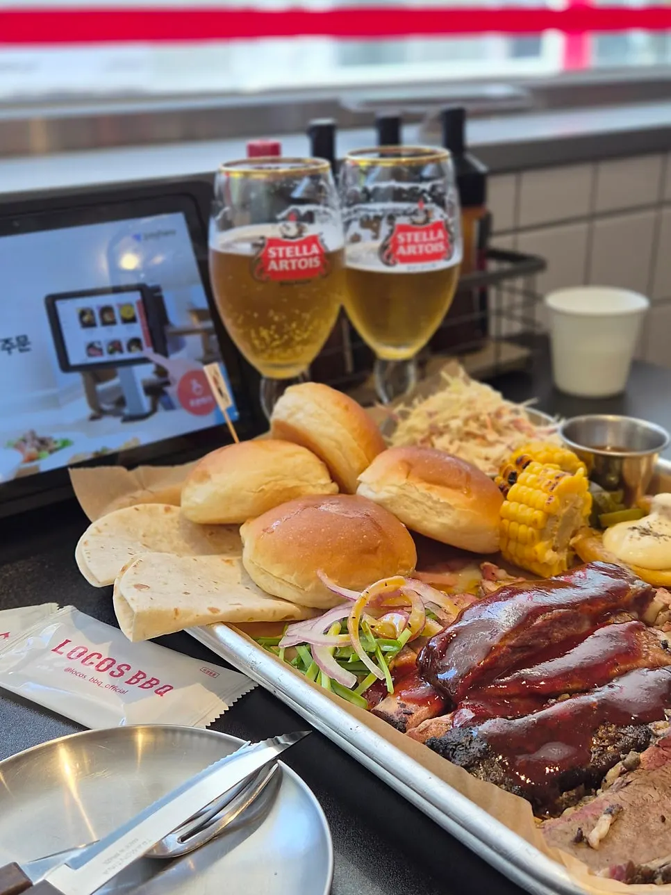 Close-up of the in-house smoked meat platter
