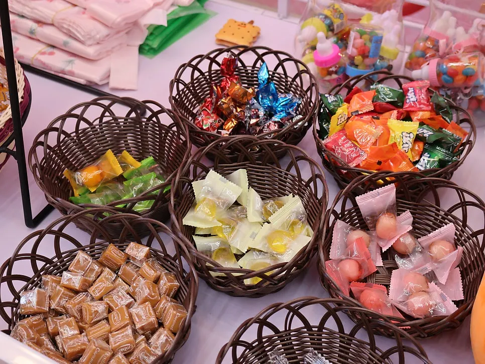 Lollipops and stick candy on display