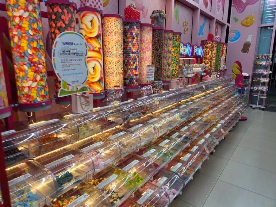 Variety of jelly displayed deeper in the store
