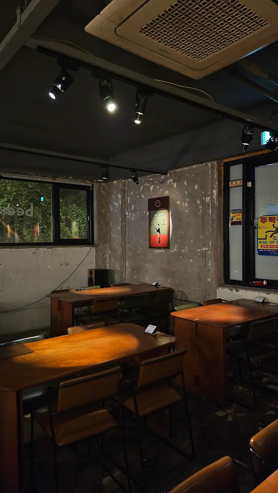 The vintage-finished interior of the 2nd floor of Long Time No See